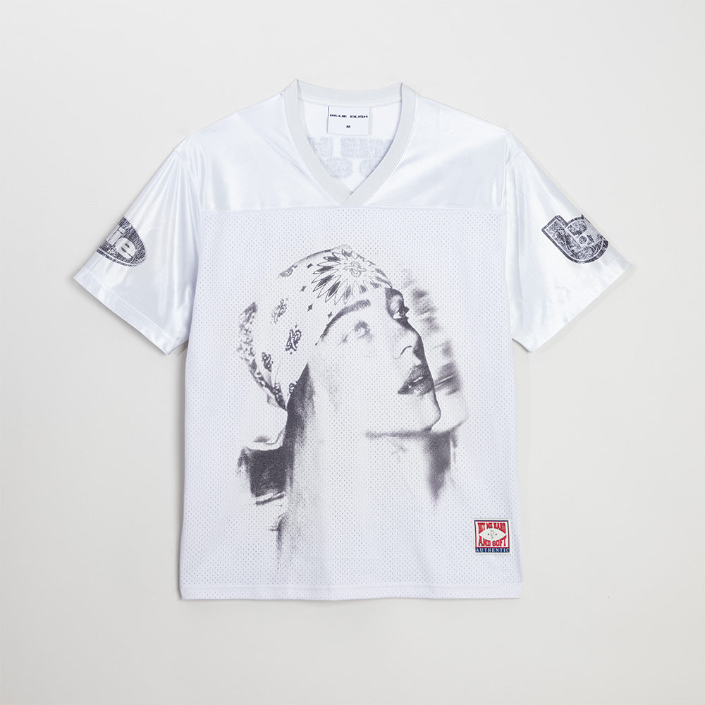 Billie Bandana White Football Jersey - Billie Eilish