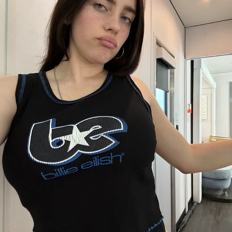 Billie Eilish - Be Contrast Lettuce Edge Tank