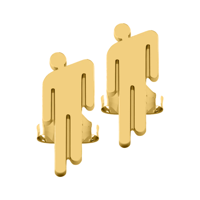 Gold Blohsh Mini Stud Earrings - Billie Eilish