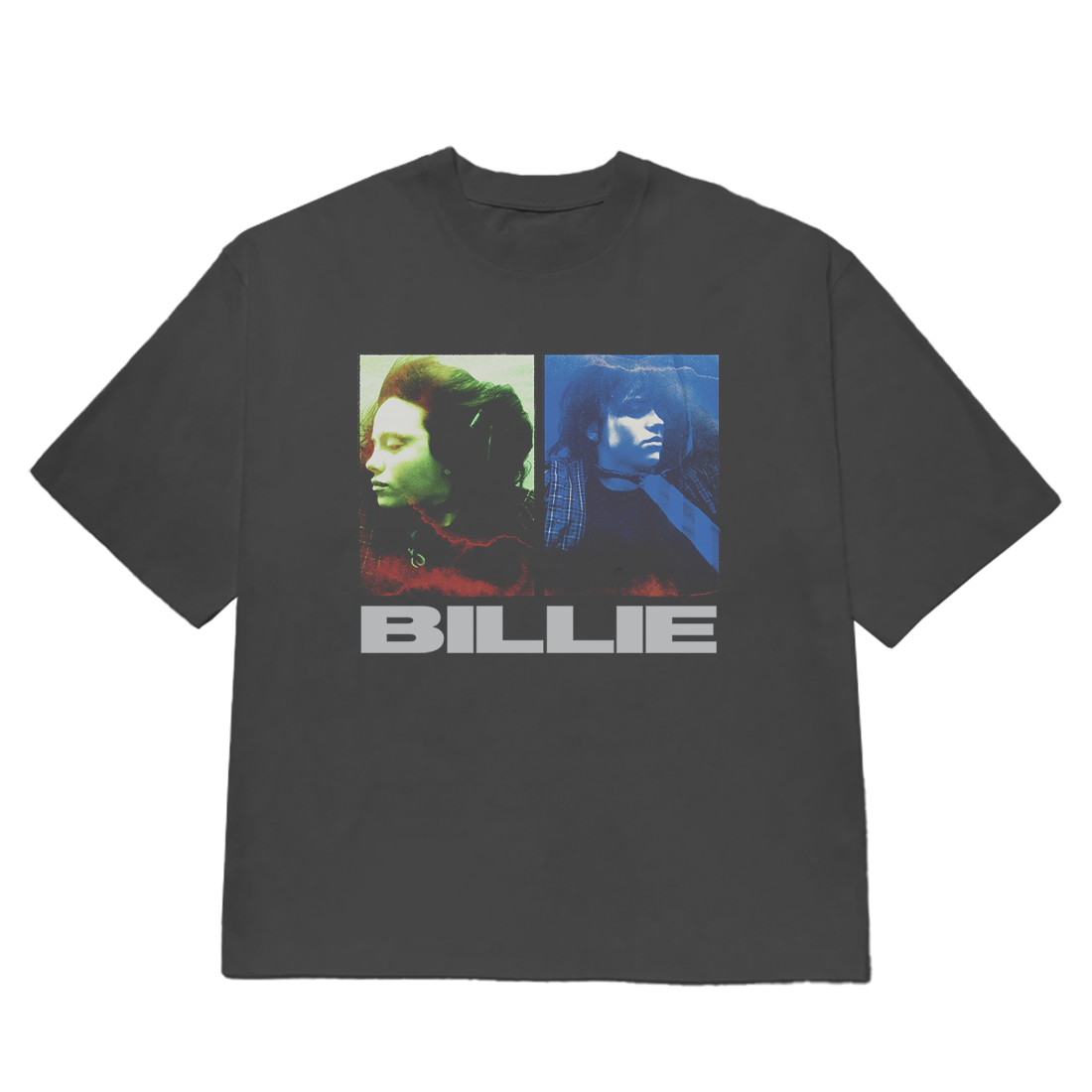 Dual Photo London Washed Black T-Shirt - Billie Eilish