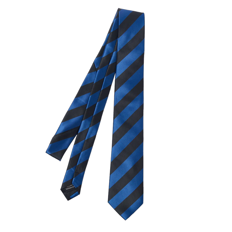 Billie Eilish - Black & Blue Striped Necktie