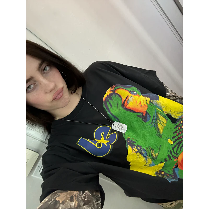 Hit Me Hard And Soft Tour Camo Layered Long Sleeve Tee Billie Eilish