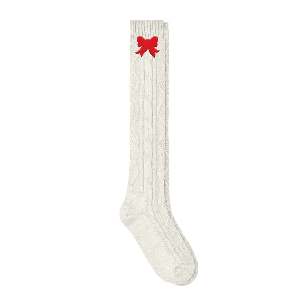 Billie Eilish - Ribbon Embroidered Thigh High Knit Socks