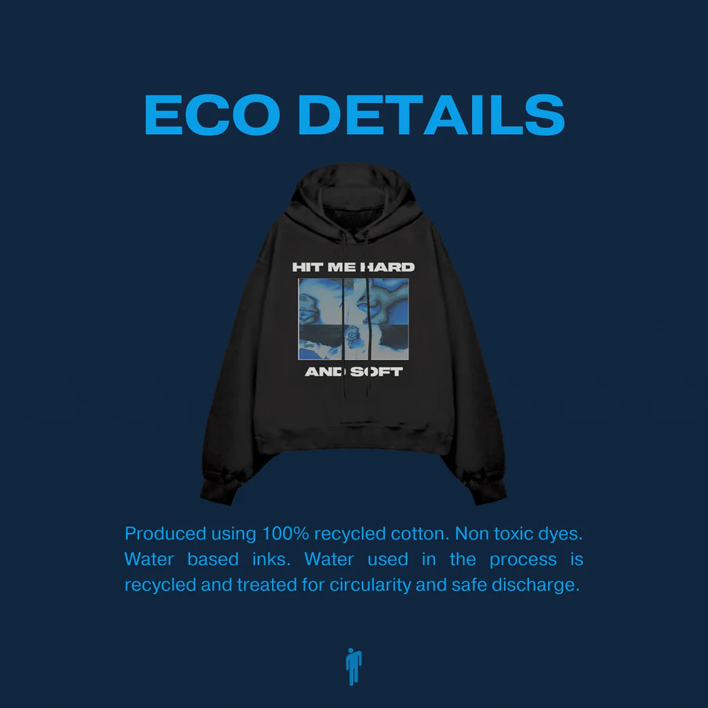 Billie Eilish - Thermal Photo Title Pullover Black Hoodie