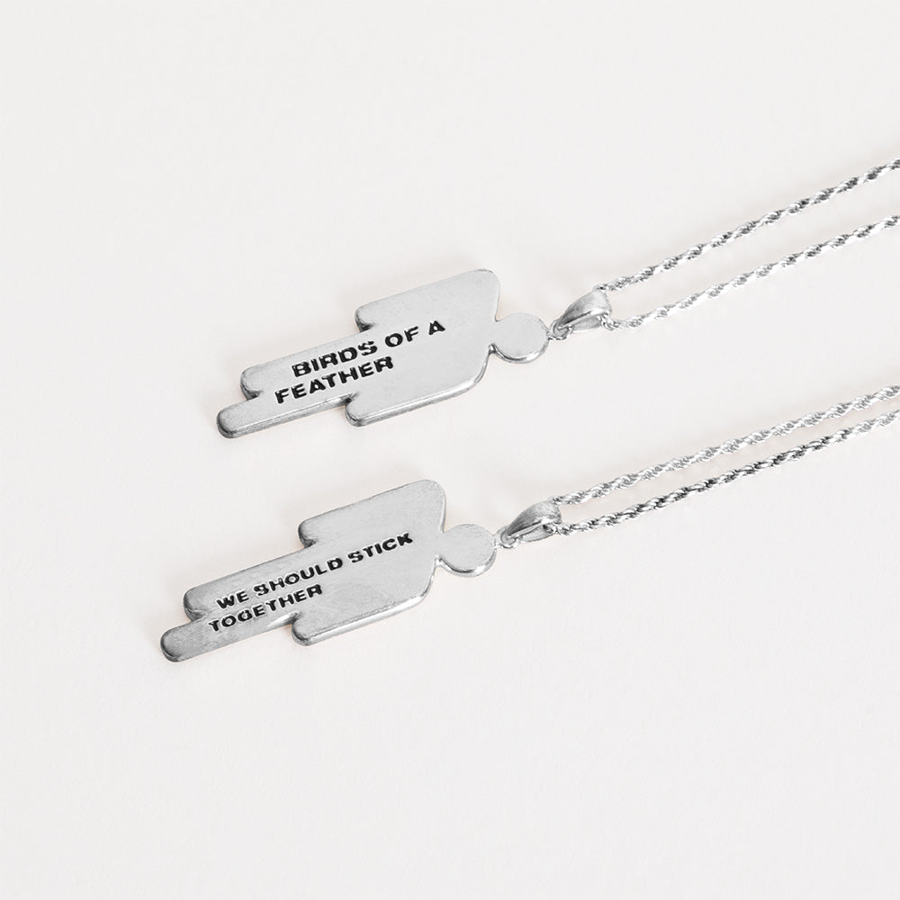 Billie Eilish - Blohsh Silver Friendship Necklace 2 Pack