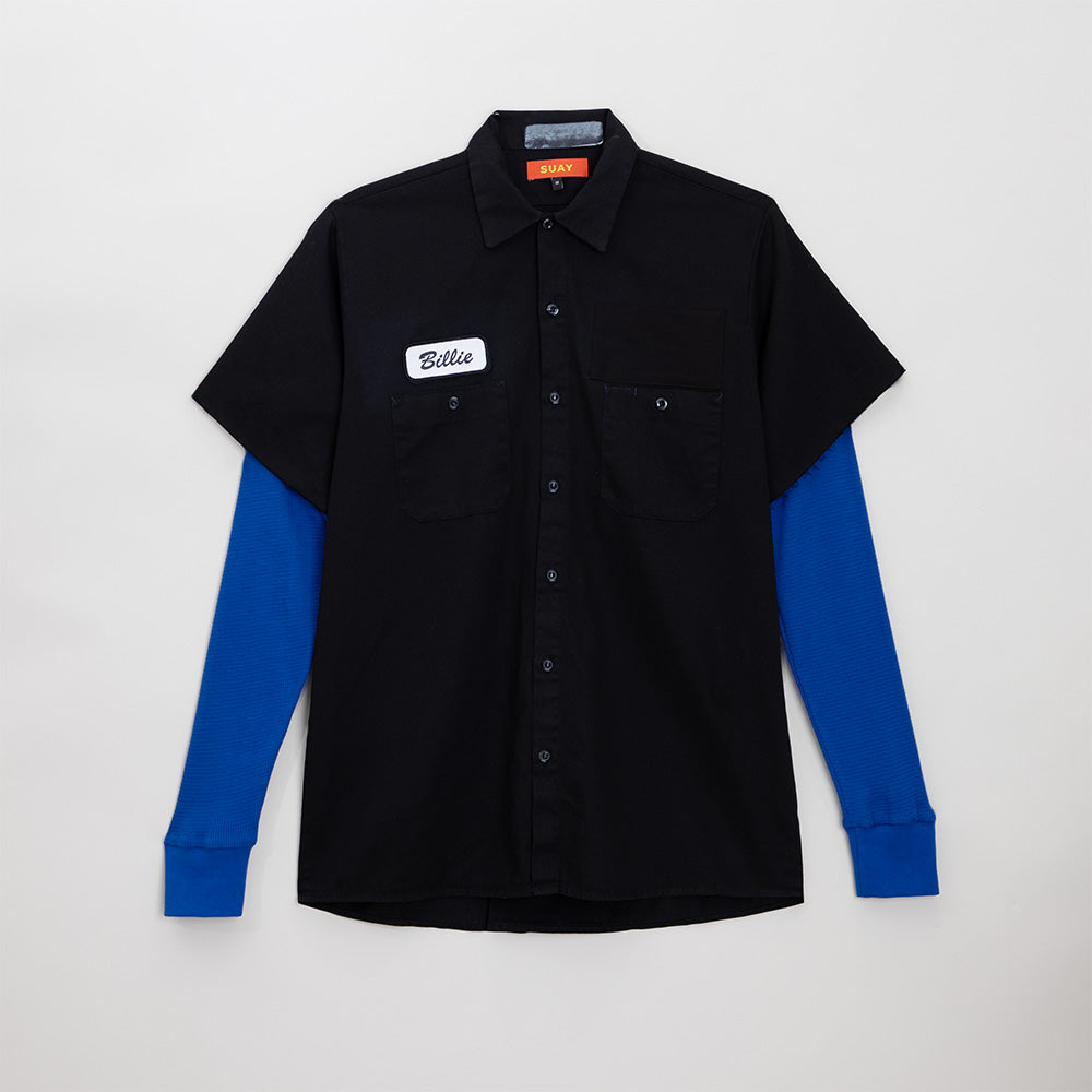 Billie Eilish - SUAY x Billie Eilish Black Blue Thermal Sleeve Work Shirt
