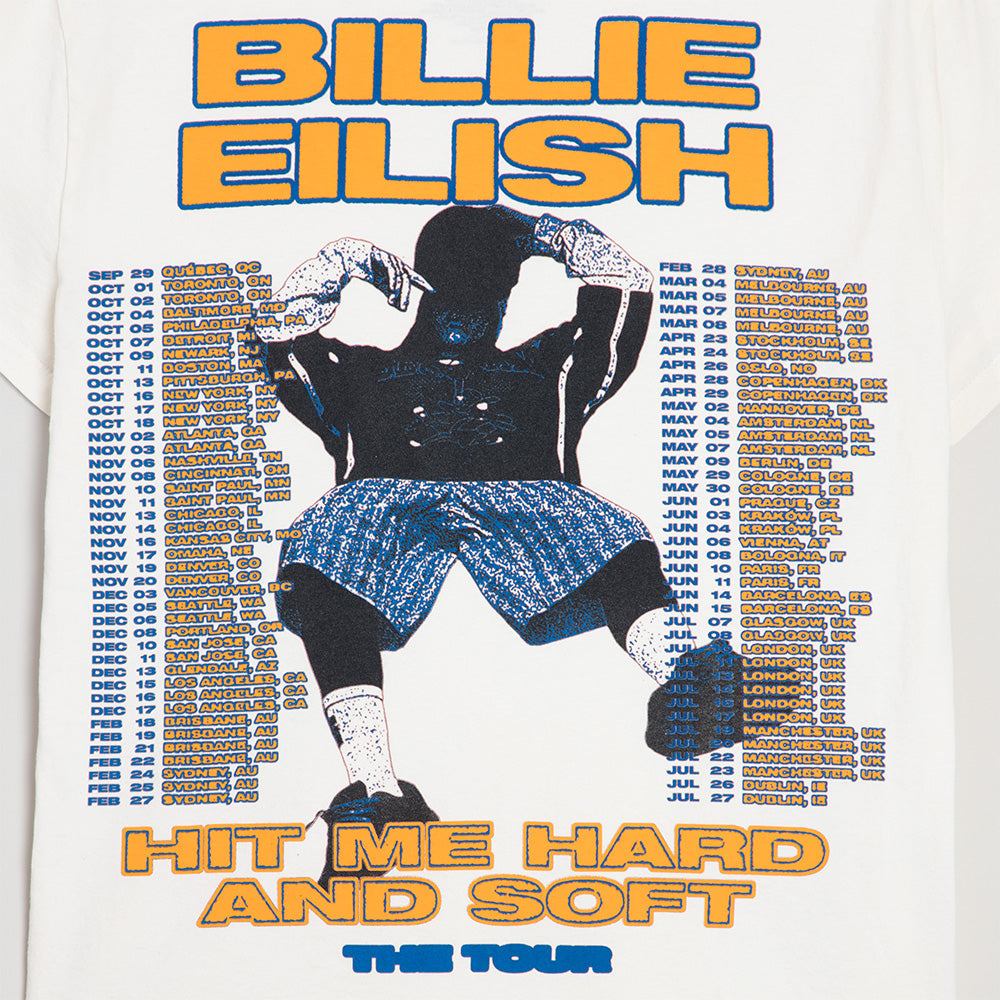 【公式】 Billie Eilish ツアーTシャツ Lean HIT ME HARD AND SOFT: THE TOUR 2025 White T-Shirt - Billie