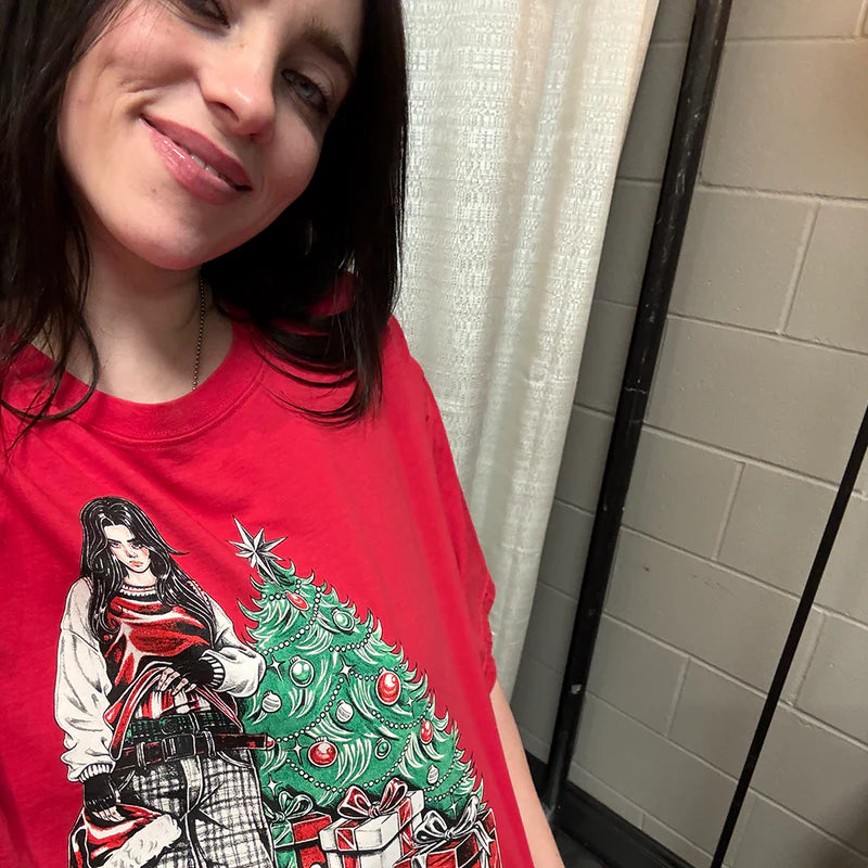 Billie Eilish - Happy Holidays Red Tee