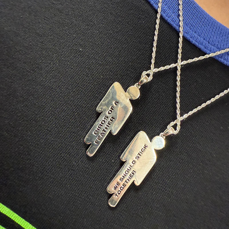 Billie Eilish - Blohsh Silver Friendship Necklace 2 Pack