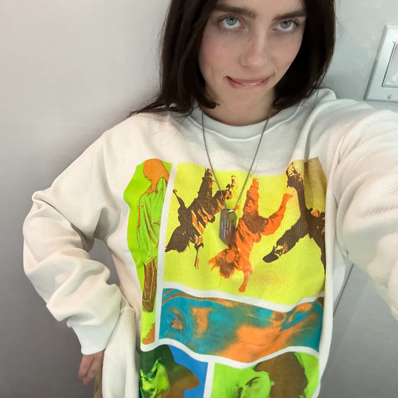 Billie Eilish - Birds Of A Feather Collage Thermal Long Sleeve