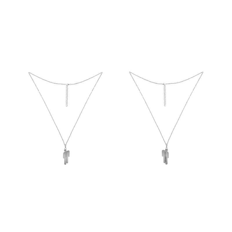 Billie Eilish - Blohsh Silver Friendship Necklace 2 Pack