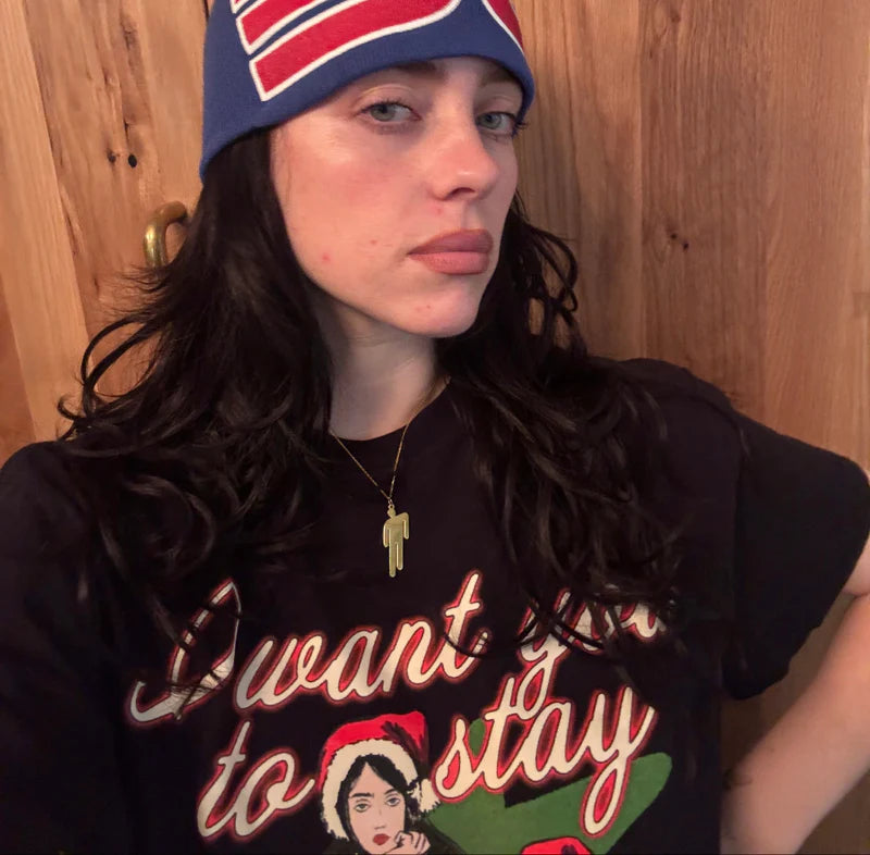 Billie Eilish - Gold Blohsh Pendant Necklace