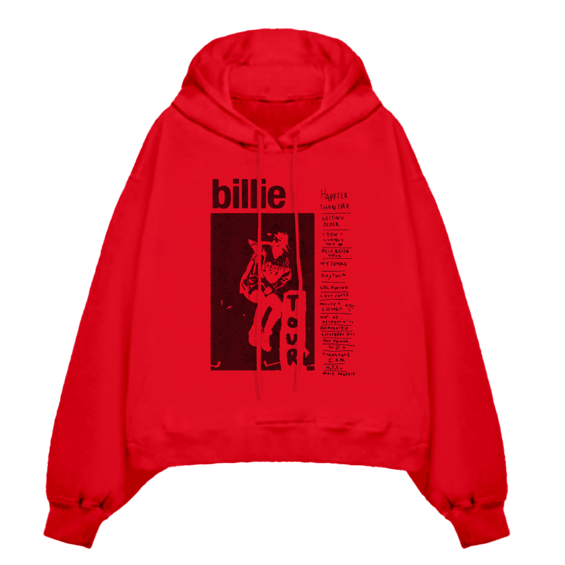 Billie Eilish - Get Involved Red Tour Hoodie